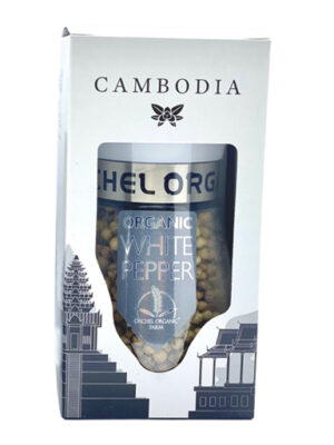 Organic white pepper bottle grinder 100g
